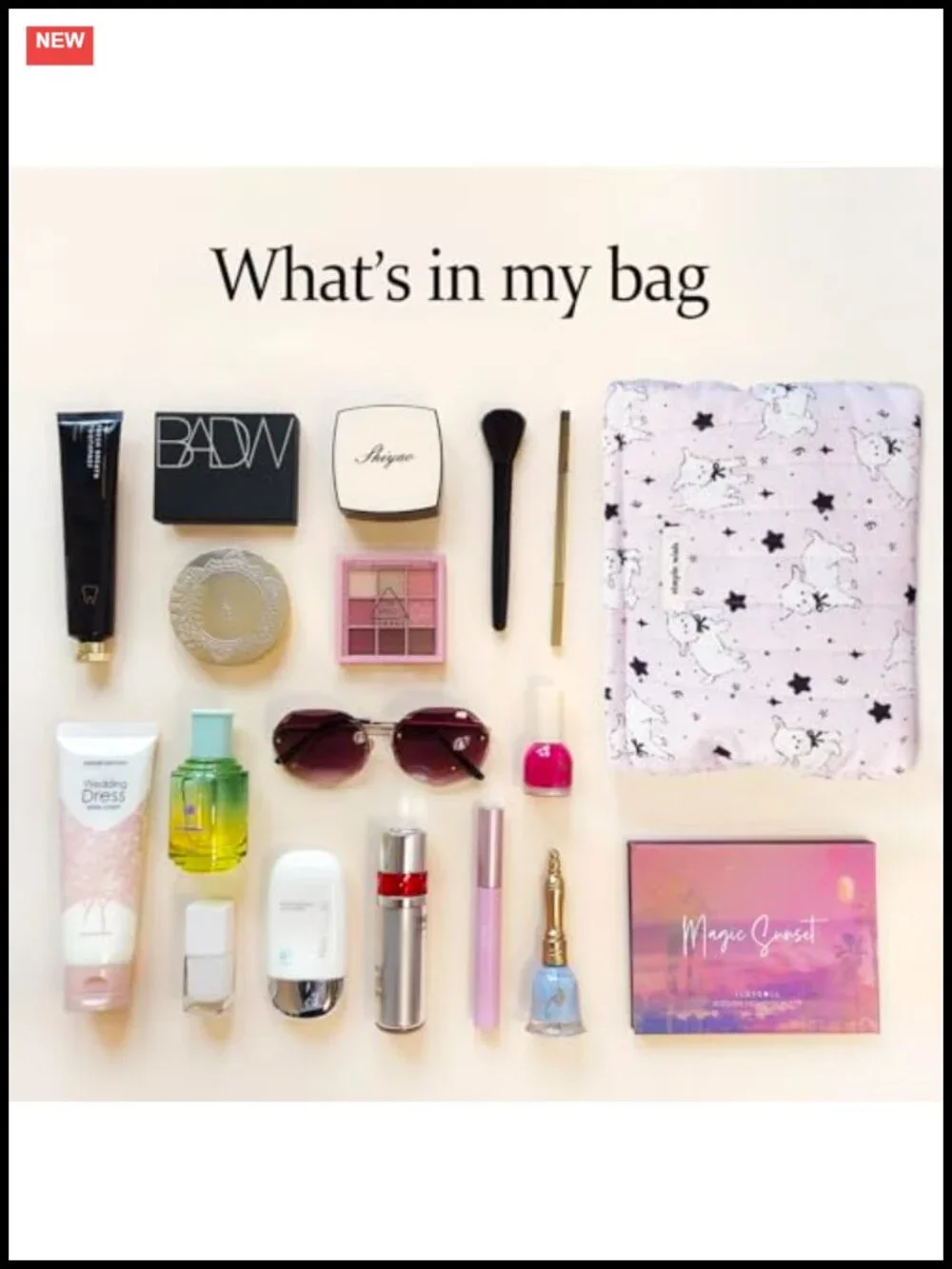 Quilted Canvas Makeup Bag Cosmetic Pouch with Zipper Large Capacity Travel